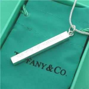  Tiffany & Co 925 Sterling Silver BAR Pendant Necklace 