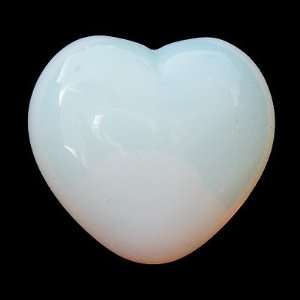  OPALITE   45mm Puffy Heart Crystal Healing Pocket Stone 