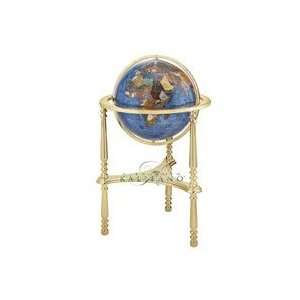    17 Inch Diameter Gemstone Globe with Marine Blue Opalite Gemstone 