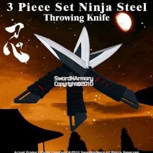  3 Pcs Set Ninja Throwing Knife Knives Dart w/ Sheath 