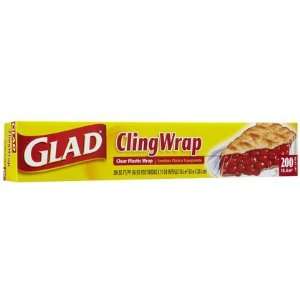 Glad ClingWrap Clear Plastic Wrap 1 ct, 200 Sq ft (Quantity of 5)
