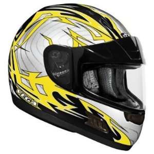 Vega Yellow Stryker Graphic Altura Snowmobile Helmet Electric Shield 