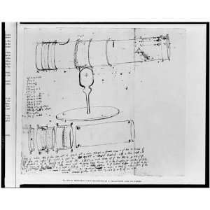  sketch by Isaac Newton,reflecting telescope and its components,1959 