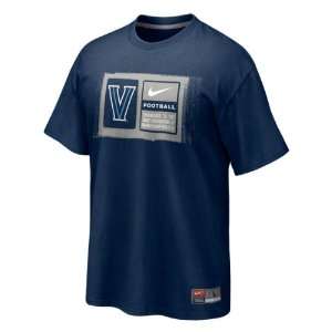 Villanova Wildcats Navy Nike 2011 Football Sideline Team Issue T Shirt