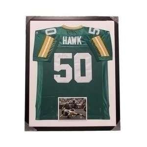AJ Hawk Autographed Framed Packers Green EQT Jersey