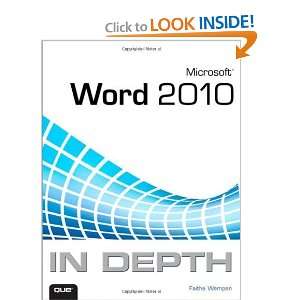  Microsoft Word 2010 In Depth [Paperback]: Faithe Wempen 