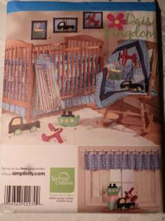 Simplicity 2279 Sewing Pattern Baby Nursery Cars Airplane Crib Bumpers 