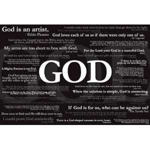  Faces of God Famous Quotes Religious Motivational Poster 