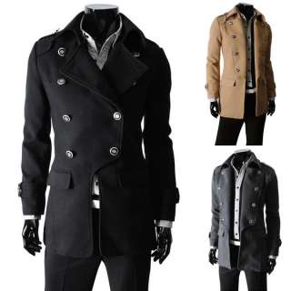 2011 New Fashion Mens Classic Special Double breasted Coat Jacket 3 