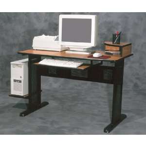  Ameriwood Wood Metal Computer Desk in Black Oak Office 