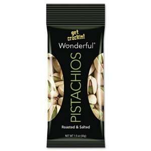 Wonderful Pistachios, Dry Roasted & Salted, 1.5 oz Pack, 24/Box 