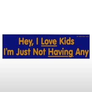  169 Hey, I Love My Kids  Bumper Sticker: Toys & Games