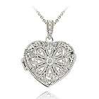 925 Silver Diamond Accent Love Heart Key Necklace 18  