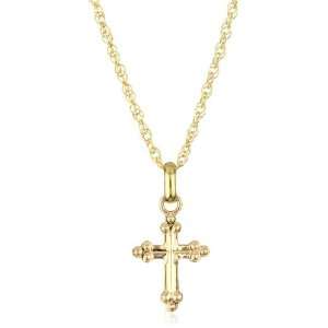   Of Faith Girls 10k Gold Cross Pendant & Gold Filled Chain: Jewelry