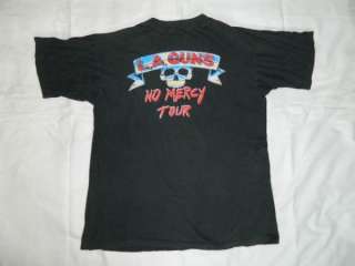 1989 LA GUNS NO MERCY TOUR VINTAGE 80S T SHIRT XL GLAM n roses  