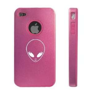  Apple iPhone 4 4S 4G Pink D372 Aluminum & Silicone Case Alien Head 