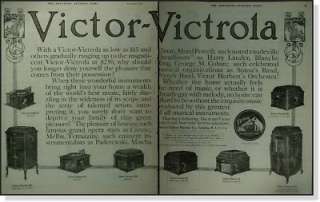 1915 Victrola phonograph gallery vintage 2 page AD  