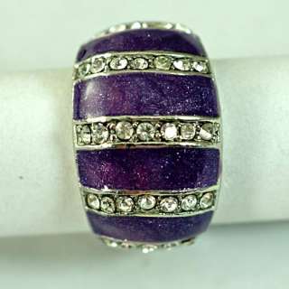 r8470 Size 10 Cocktail Amethyst Inset CZ Gemstone Sphere Ring Fashion 