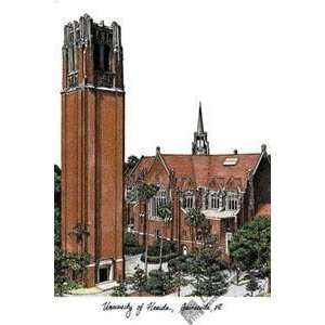  University of Florida: The Tower Lithograph 14x10 Unframed 