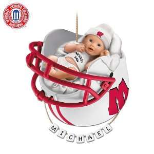  Wisconsin Badgers Personalized Babys First Ornament: Home 