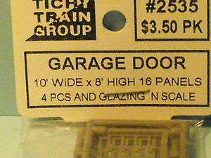 2535 tichy group GARAGE DOOR W/ GLAZING 10W X 8 H N SCALE 4 PCS 