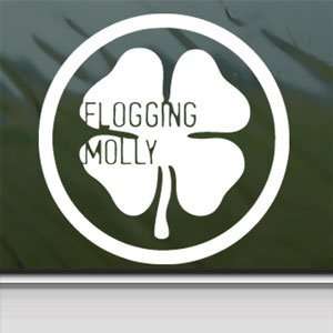 Flogging Molly White Sticker Irish Band Laptop Vinyl Window White 