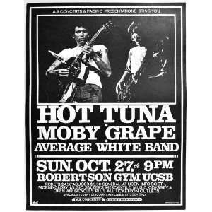 Hot Tuna Moby Grape Original Promotional Concert Poster  17.5 x 23
