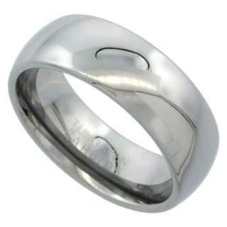 Tungsten 8 mm (5/16 in.) High Polished Comfort Fit Domed Wedding Band 