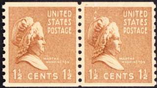 US   1939   1 1/2 Cents Brown Martha Washington Presidential Coil 