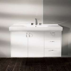   Wall Mounted Vanity in Natural Cherry with 2 Doors: Home Improvement