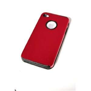  Red Aluminum Hard Back Case Cover for iPhone 4/4g with 