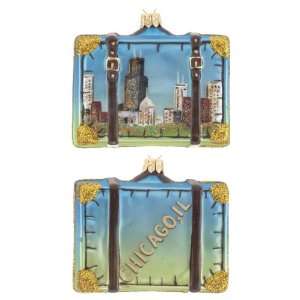  Personalized Chicago Suitcase Christmas Ornament: Home 
