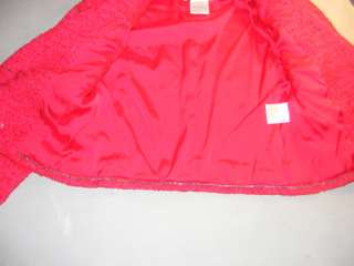 GENUINE RED CHANEL SHORT JACKET BLAZER AUTHENTIC SIZE 38 WOOL WITH 