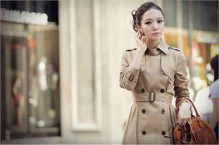 Exquisite Viyate Double breasted Trench Waistband Slim cut Jacket/Coat 
