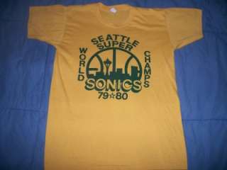 vtg SEATTLE SUPERSONICS 1979 CHAMPIONS t shirt M soft  