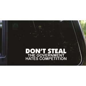   The government hates competition funny die cut vinyl decal / sticker