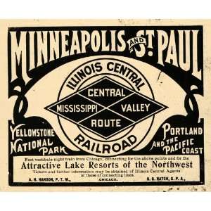   Ad Illinois Central Railroad Minneapolis St. Paul   Original Print Ad