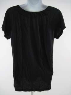 VINCE Black Pleated Short Sleeve Shirt Blouse Top Sz S  