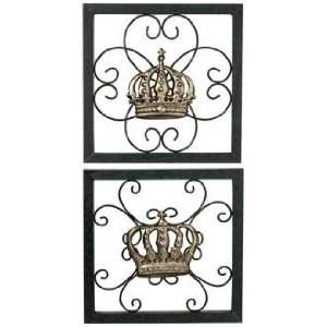    Set of 2 King and Queen Crown Metal Wall Decor: Home & Kitchen