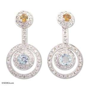  Topaz and citrine earrings, Endless Love 0.7 W 1.4 L Jewelry