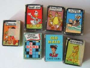 Vintage Walt Disney Card Games Set of 7 Fifties Nice  