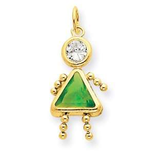  14k August Girl Birthstone Charm Jewelry