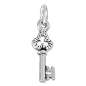  Sterling Silver Skeleton Key Charm. Jewelry