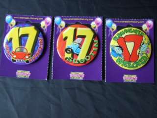 BIRTHDAY BOY or GIRL or AGE 11, 12, 13, 14, 15, 16 or 17 Badge with 