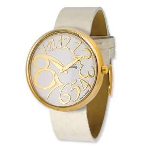  Moog Gold plated Round White Dial Watch w/ (AV 18G)White 
