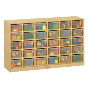  Baltic Birch 30 Cubby Mobile Storage Unit with Clear Trays 