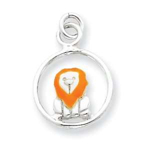  Sterling Silver Enameled Lion Charm: West Coast Jewelry 