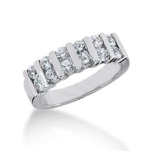 14K Gold Diamond Anniversary Wedding Ring 12 Round Brilliant Diamonds 