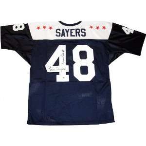 Gale Sayers Autographed 1965 Kansas All star Jersey with Kansas Comet 