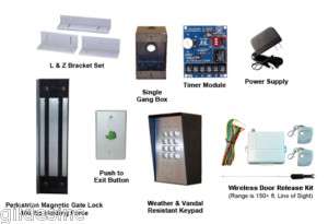 Pedestrian Gate Magnetic Lock Access Control Kit 400 lb  